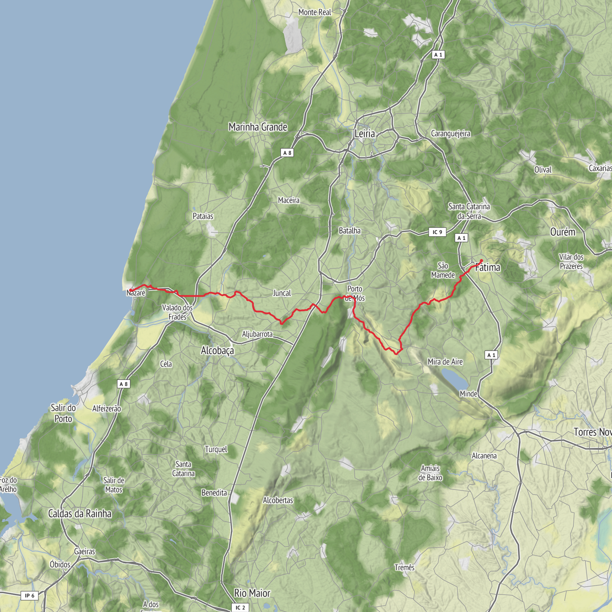 Caminho da Nazaré mobile static map