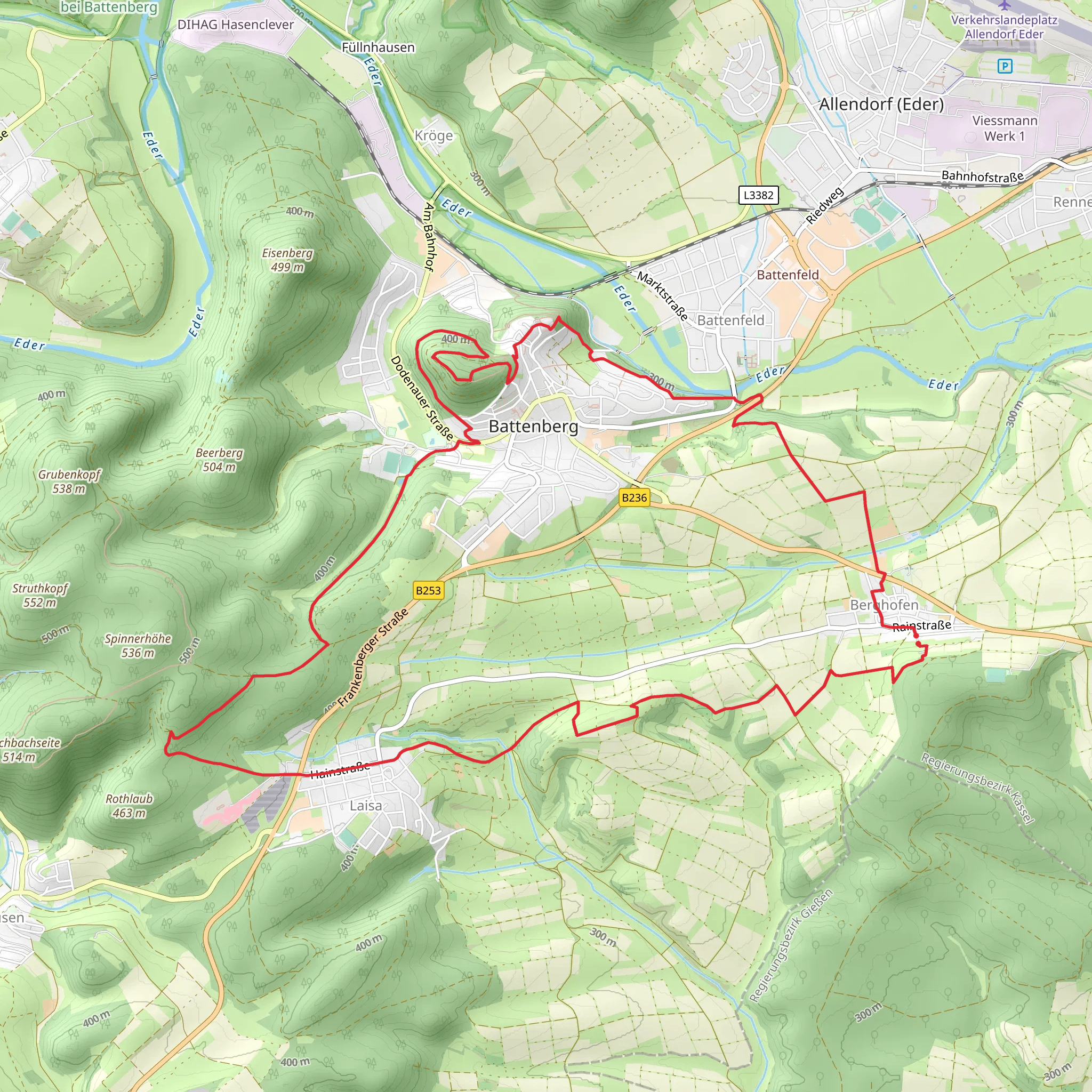 Berghofen and Battenberg Loop mobile static map