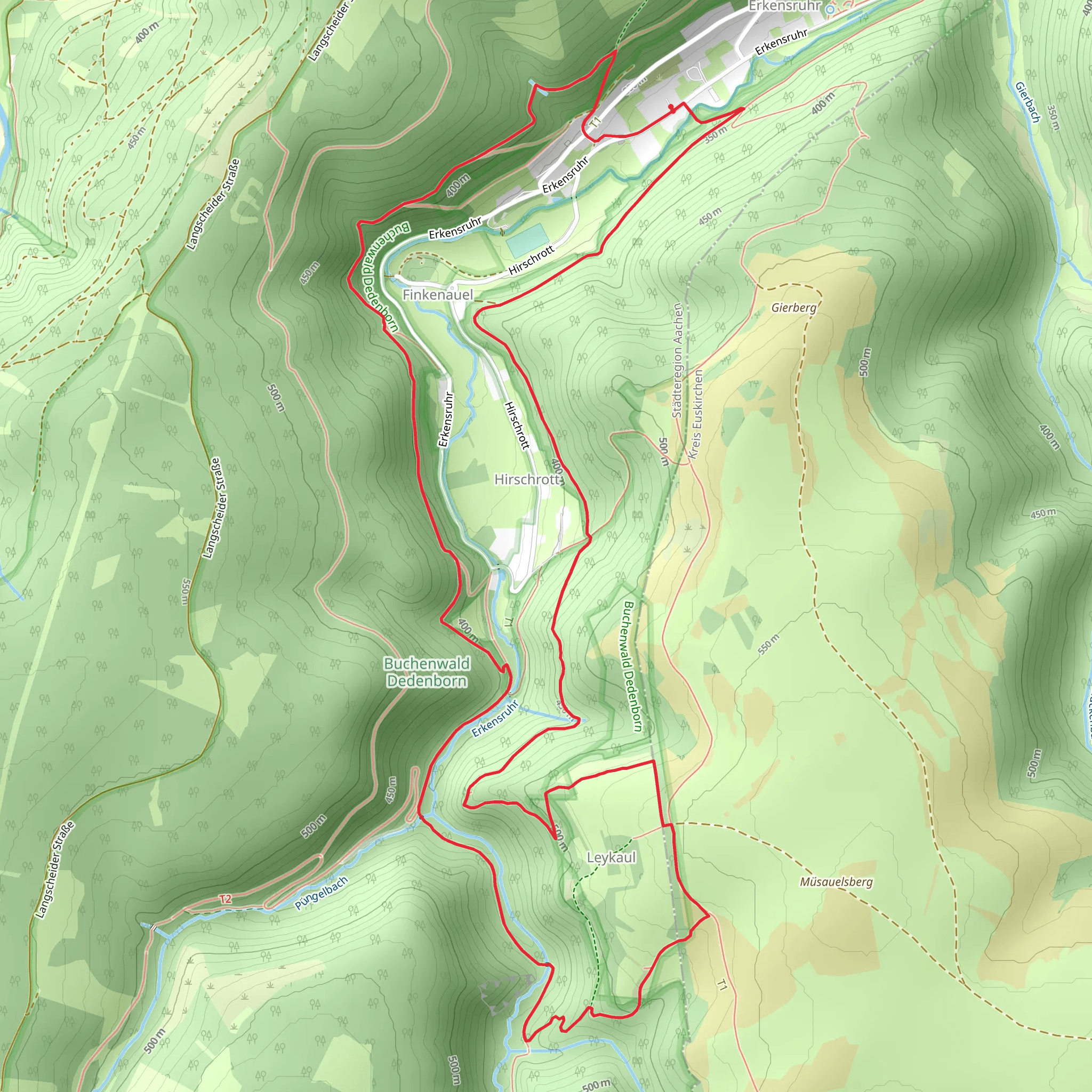 Wuestebach via Matthiasweg and Dorfrundgang Erkensruhe mobile static map