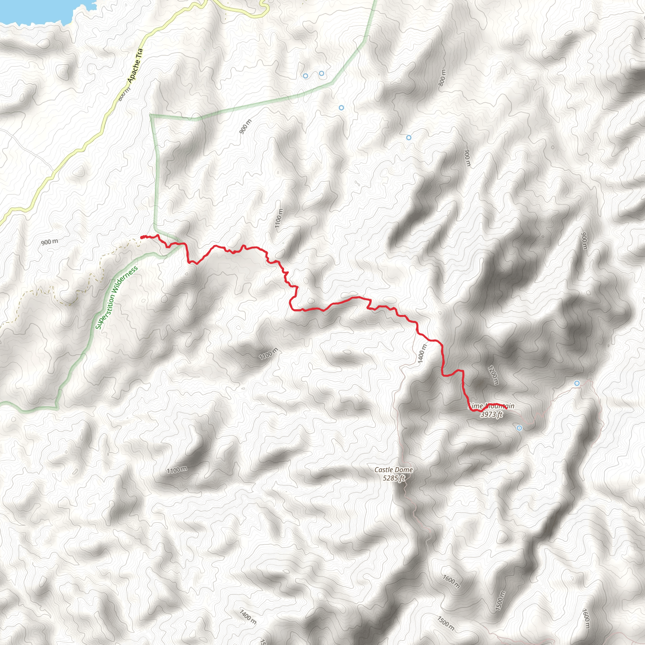 Lime Mountain via Reavis Ranch Trail mobile static map