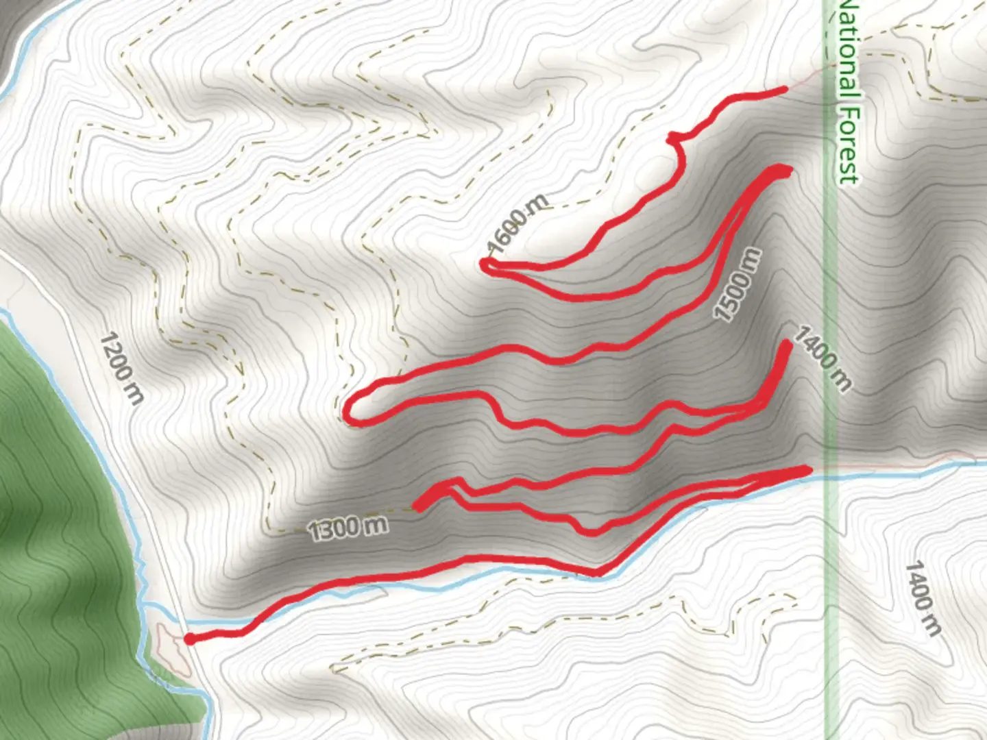 An image depicting the trail Little Park Creek Trail and its surrounding area.