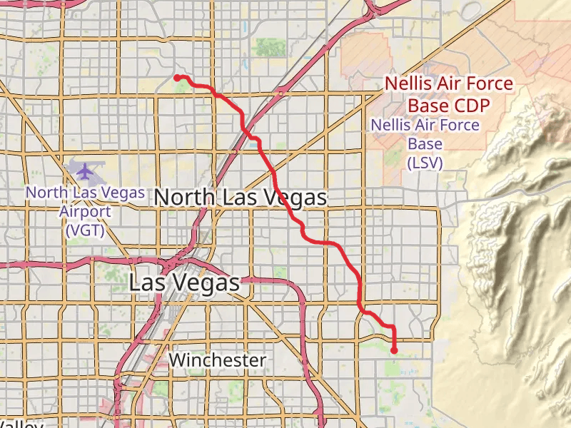 Las Vegas Wash Trail Point to Point