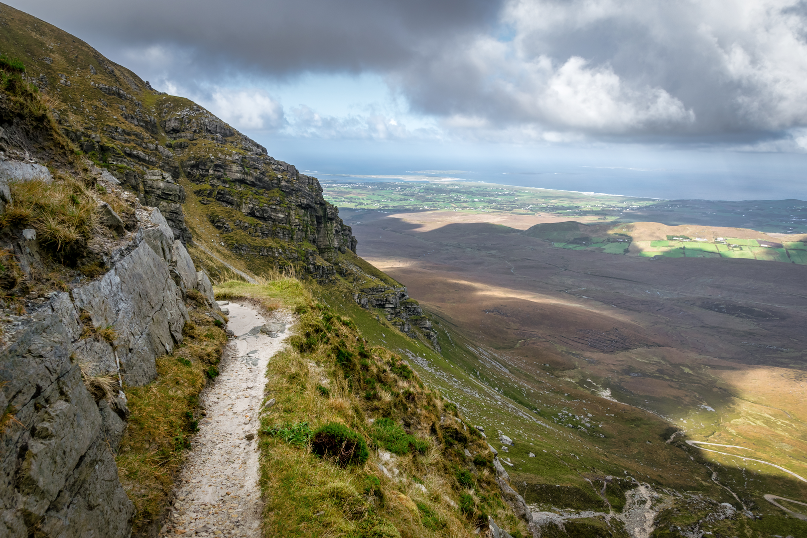 An image depicting the trail Muckish - Lub Loch Achair and its surrounding area.