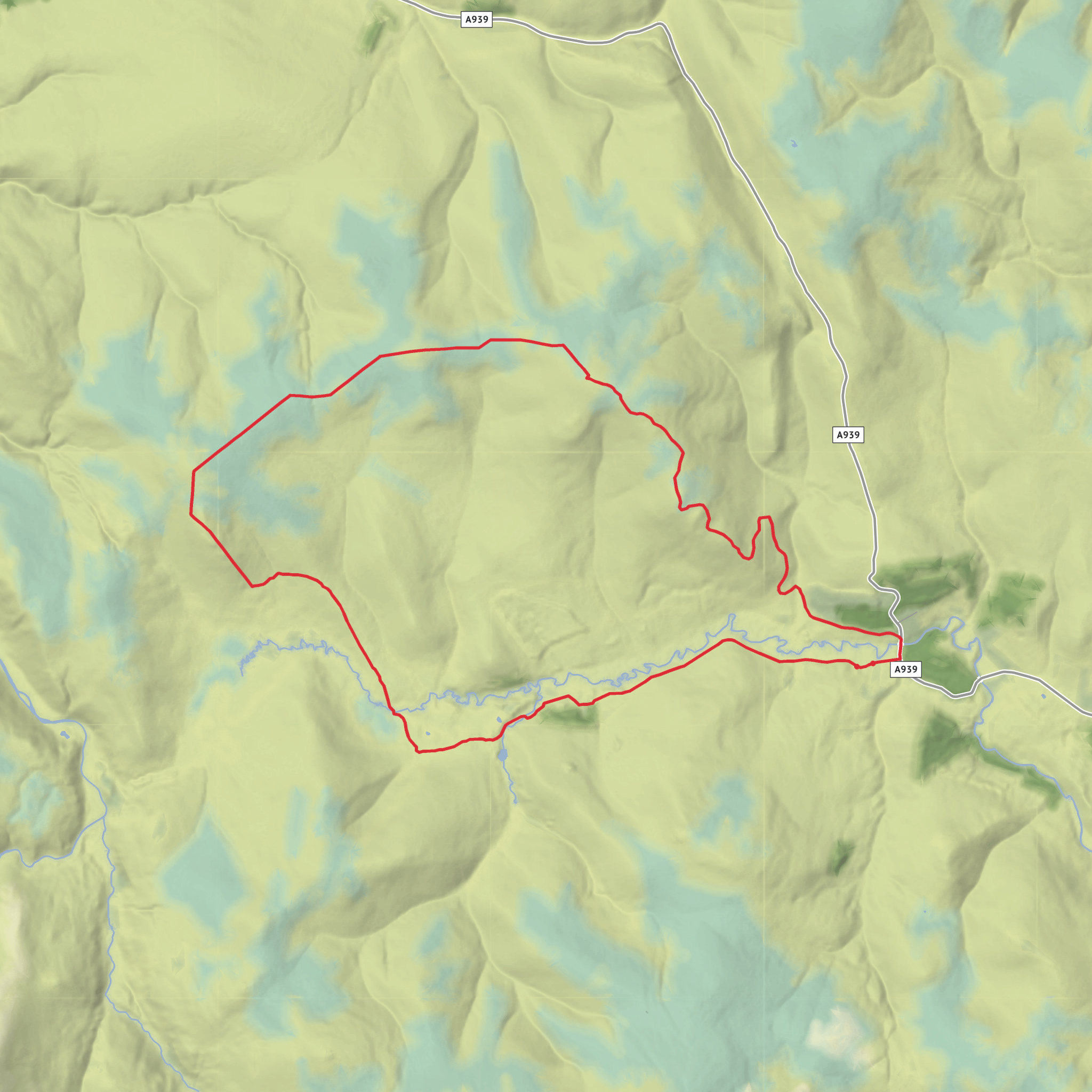 Torran Deallaig, Craig Veann, Tom Buirich and Cairn Vaich Loop mobile static map