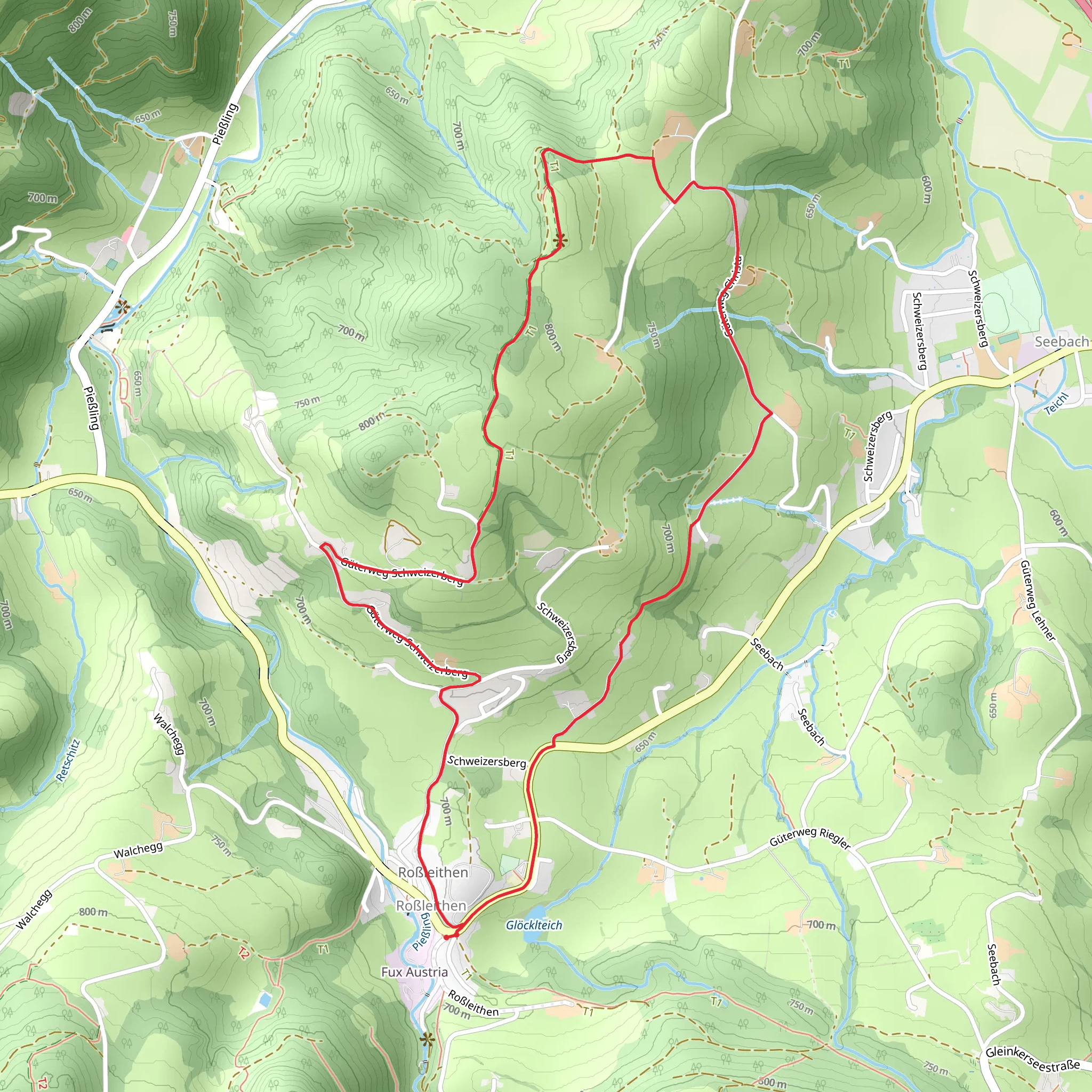 Blue Trail in Roßleithen mobile static map