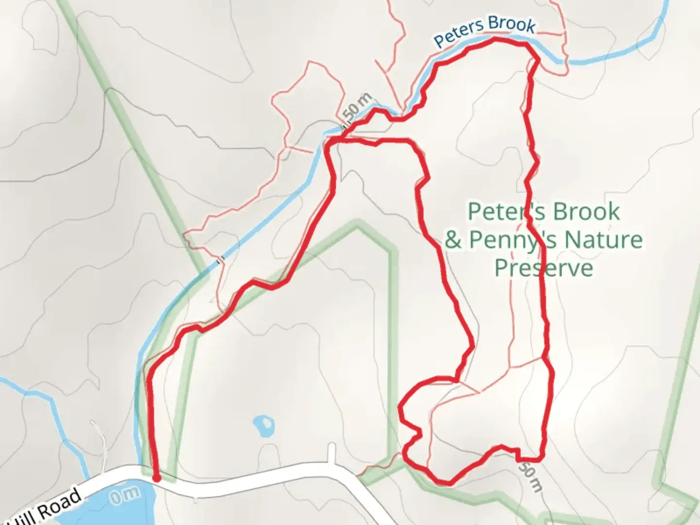 An image depicting the trail Peters Brook Trail and its surrounding area.