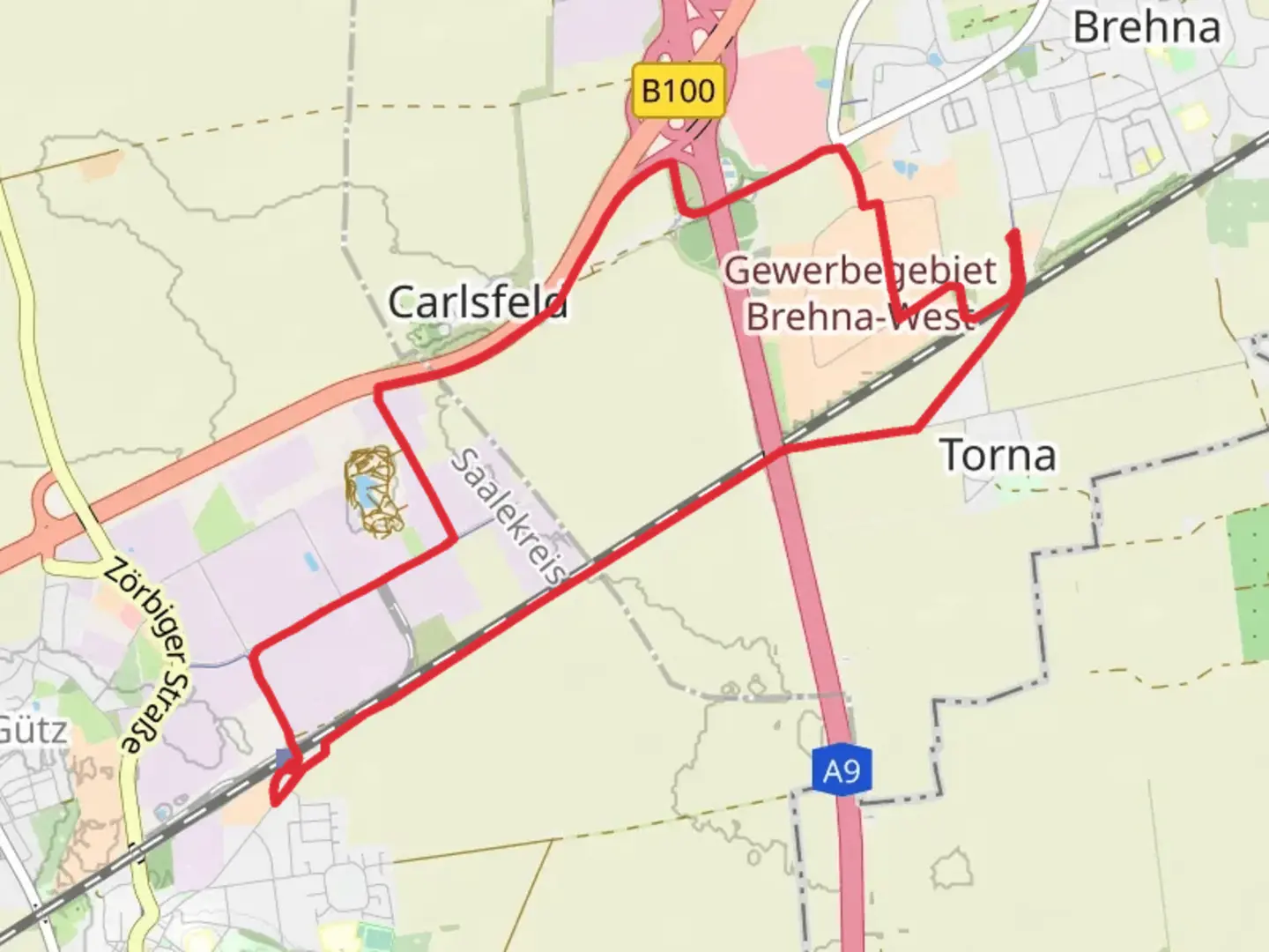 An image depicting the trail Landsberg Loop and its surrounding area.