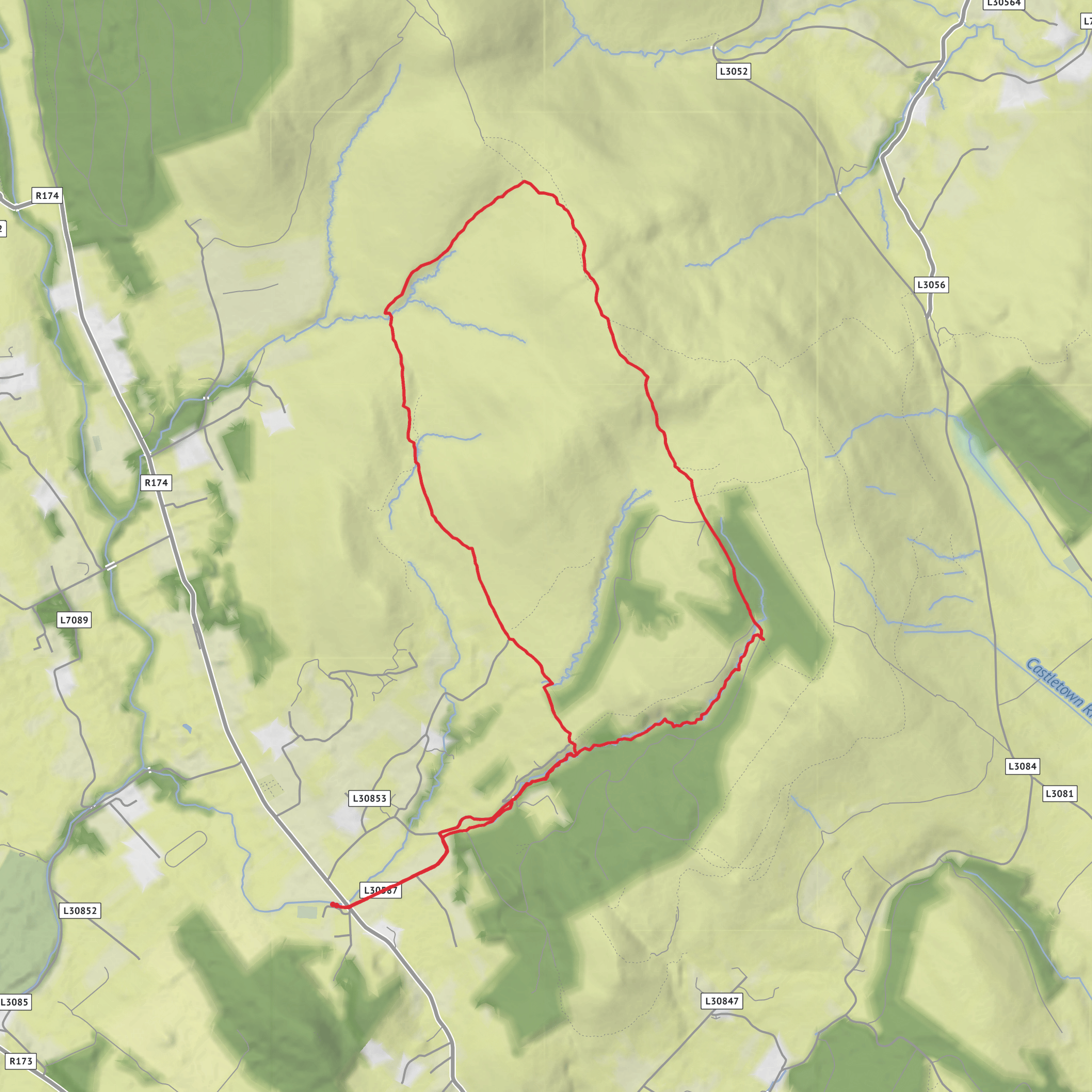 Lumpers, Foyles Way, Carnawaddy, Castles & Round Mountain mobile static map