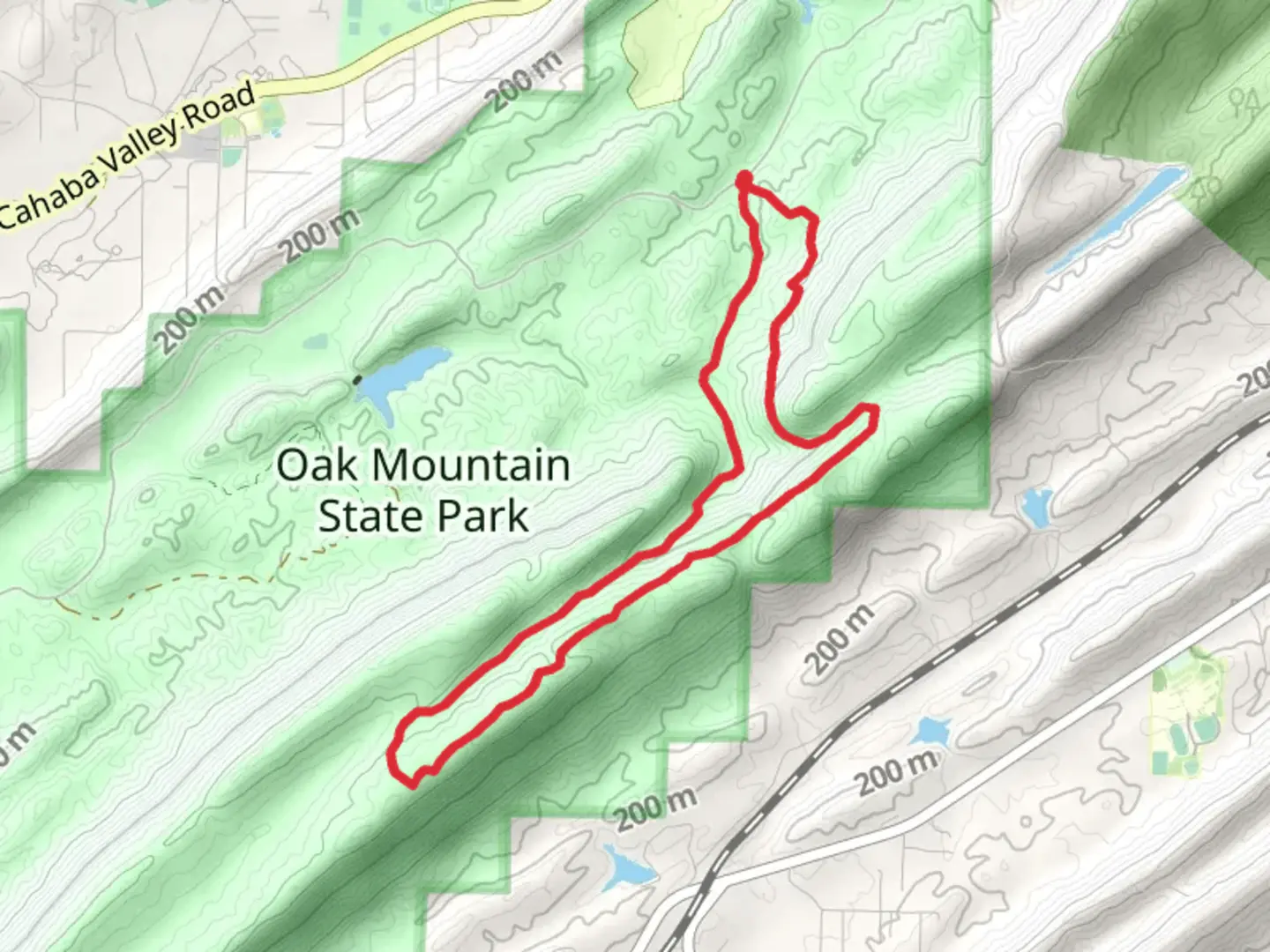 An image depicting the trail Blue and Red Road Loop and its surrounding area.
