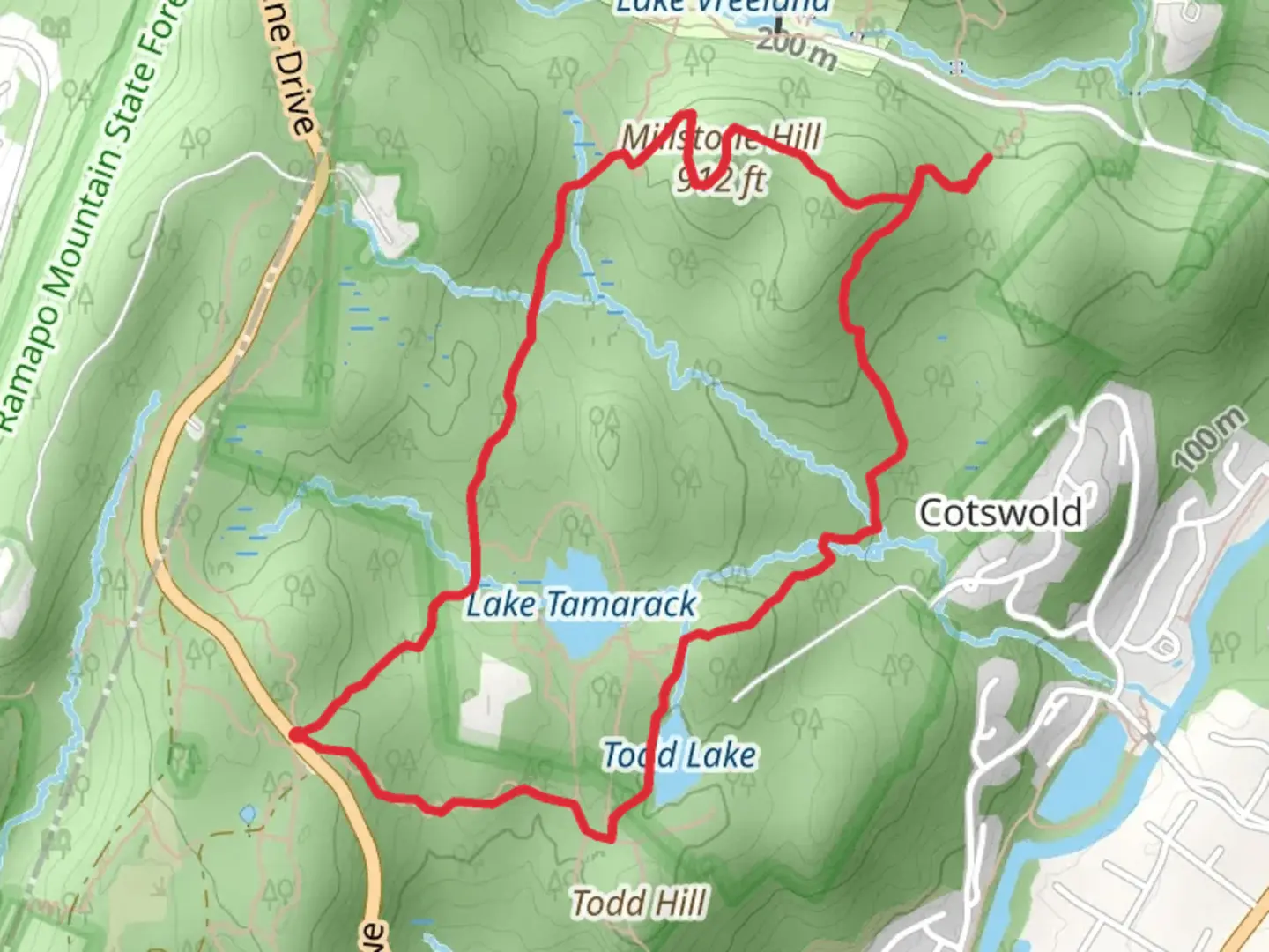 An image depicting the trail Schuber, Millstone Hill and Todd Lake Loop Trail and its surrounding area.