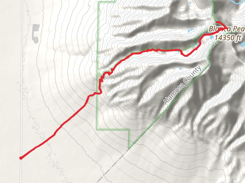 Ellingwood Point via Crater Lake and Lake Como - Mount Blanca Road