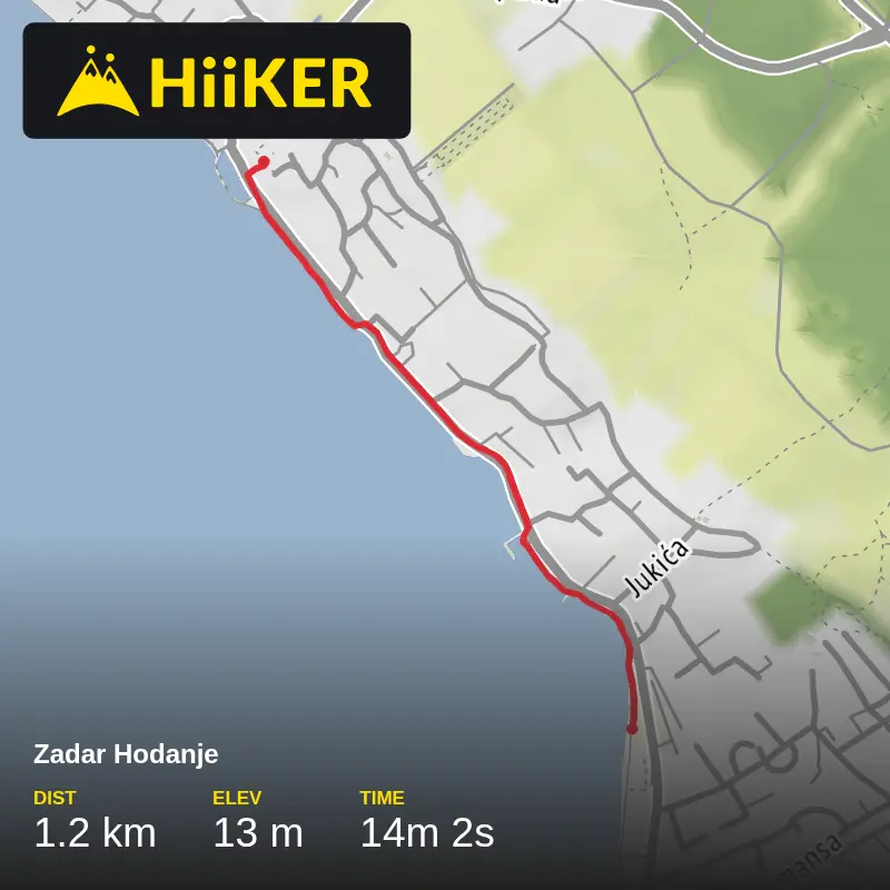 A map preview of the recording Zadar Hodanje.
