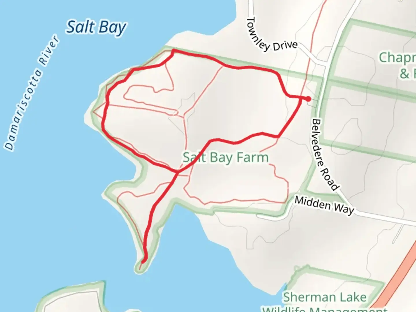 An image depicting the trail Belvedere Road Loop - West and its surrounding area.