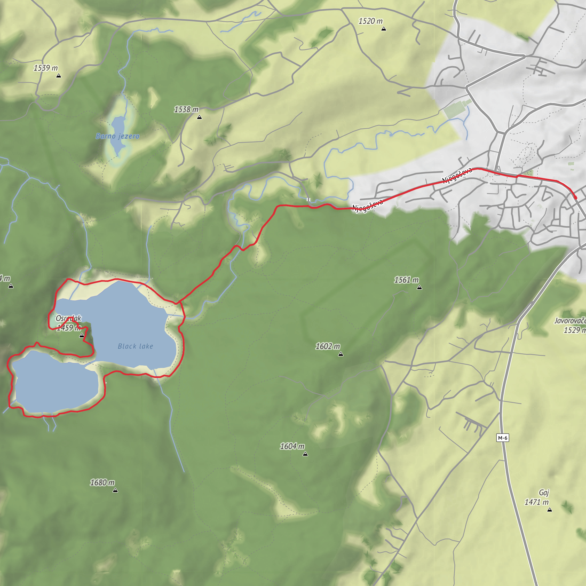 From Žabljak around Crno Jezero via Black Lake mobile static map