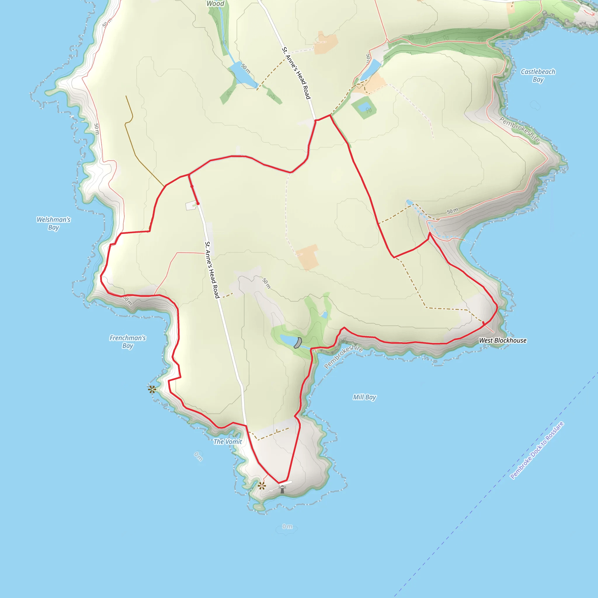 St Ann's Head Walk mobile static map