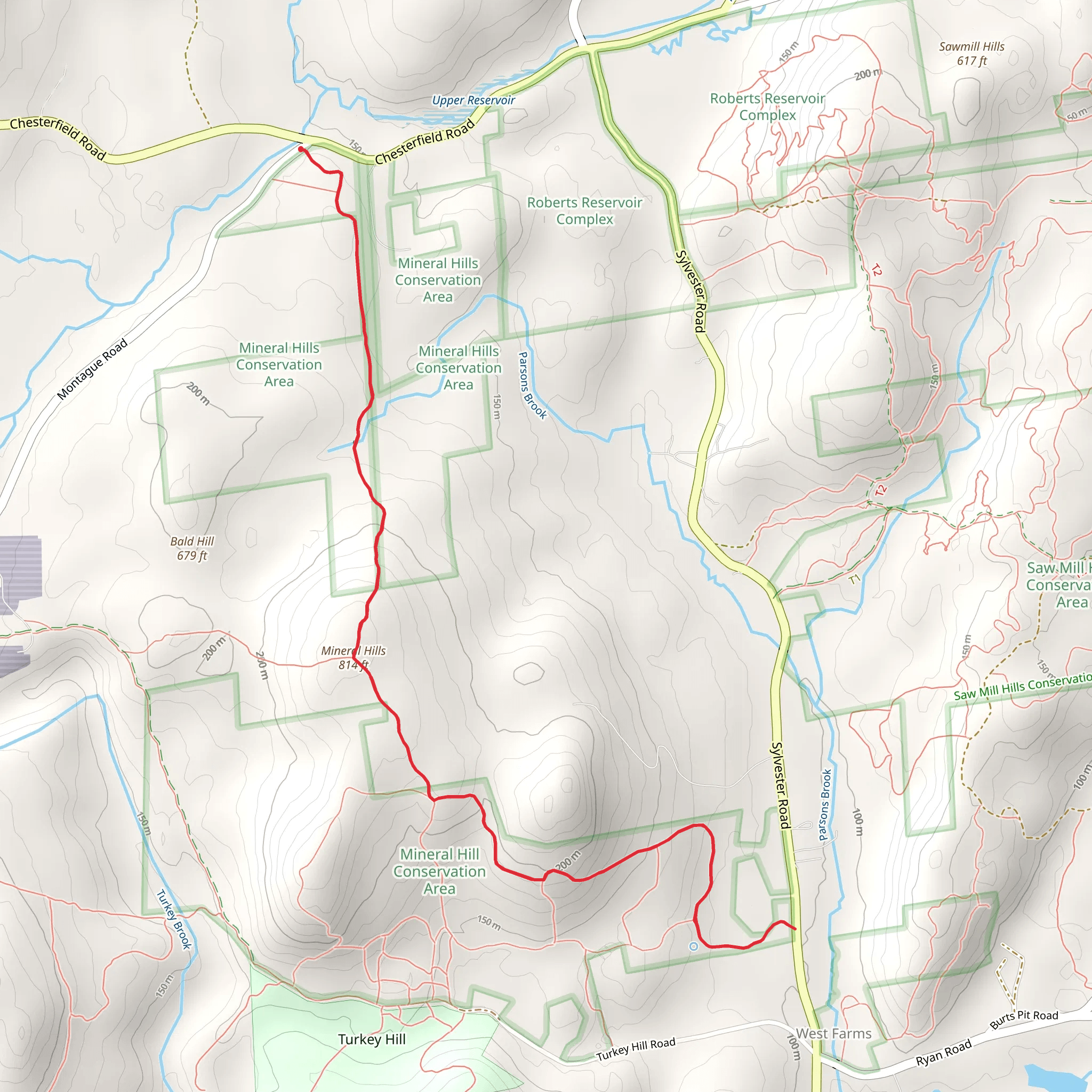 Mineral Hills from Upper Reservoir mobile static map