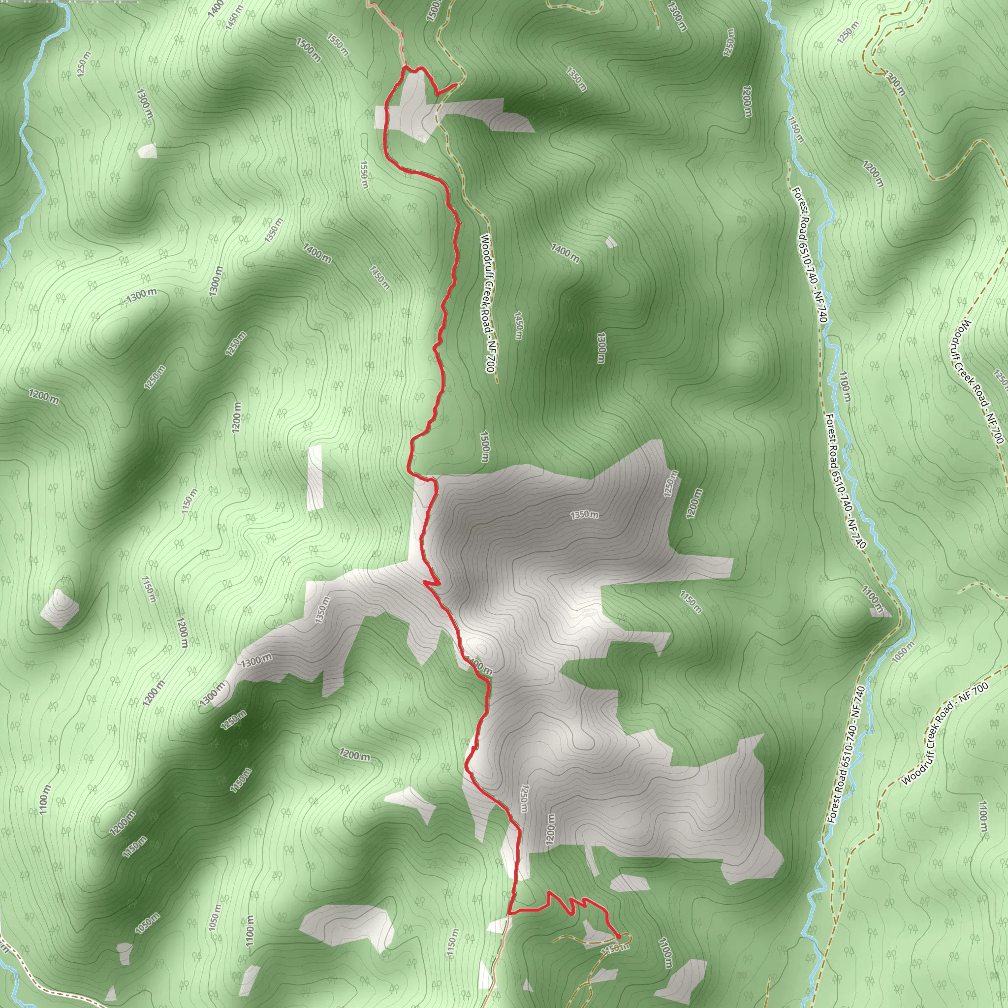 Golden Stairs Trail mobile static map