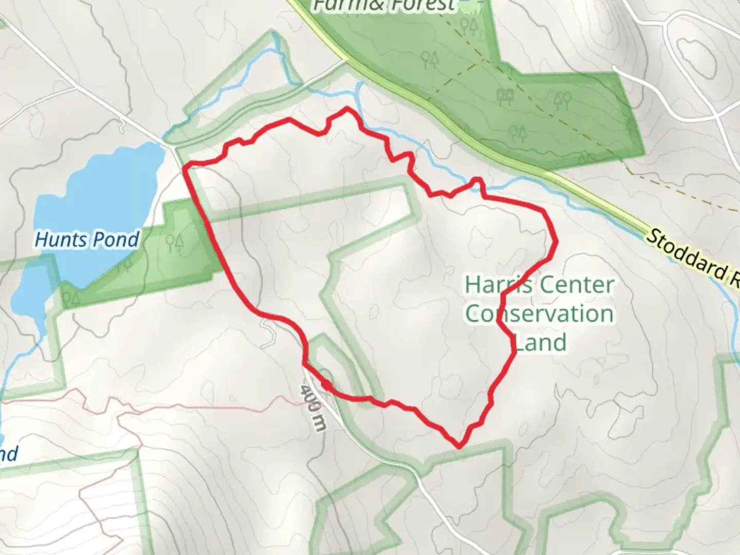 An image depicting the trail Harris Center Properties Loop - Kings Highway and its surrounding area.