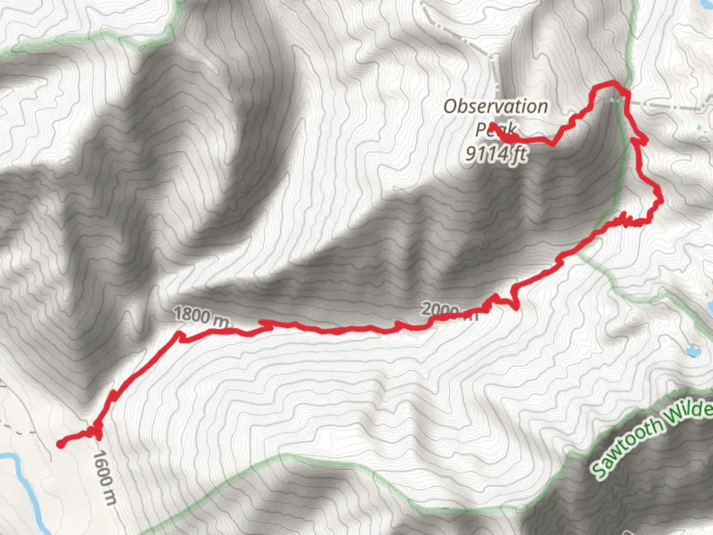 An image depicting the trail Observation Peak via Trail Creek Trail and its surrounding area.