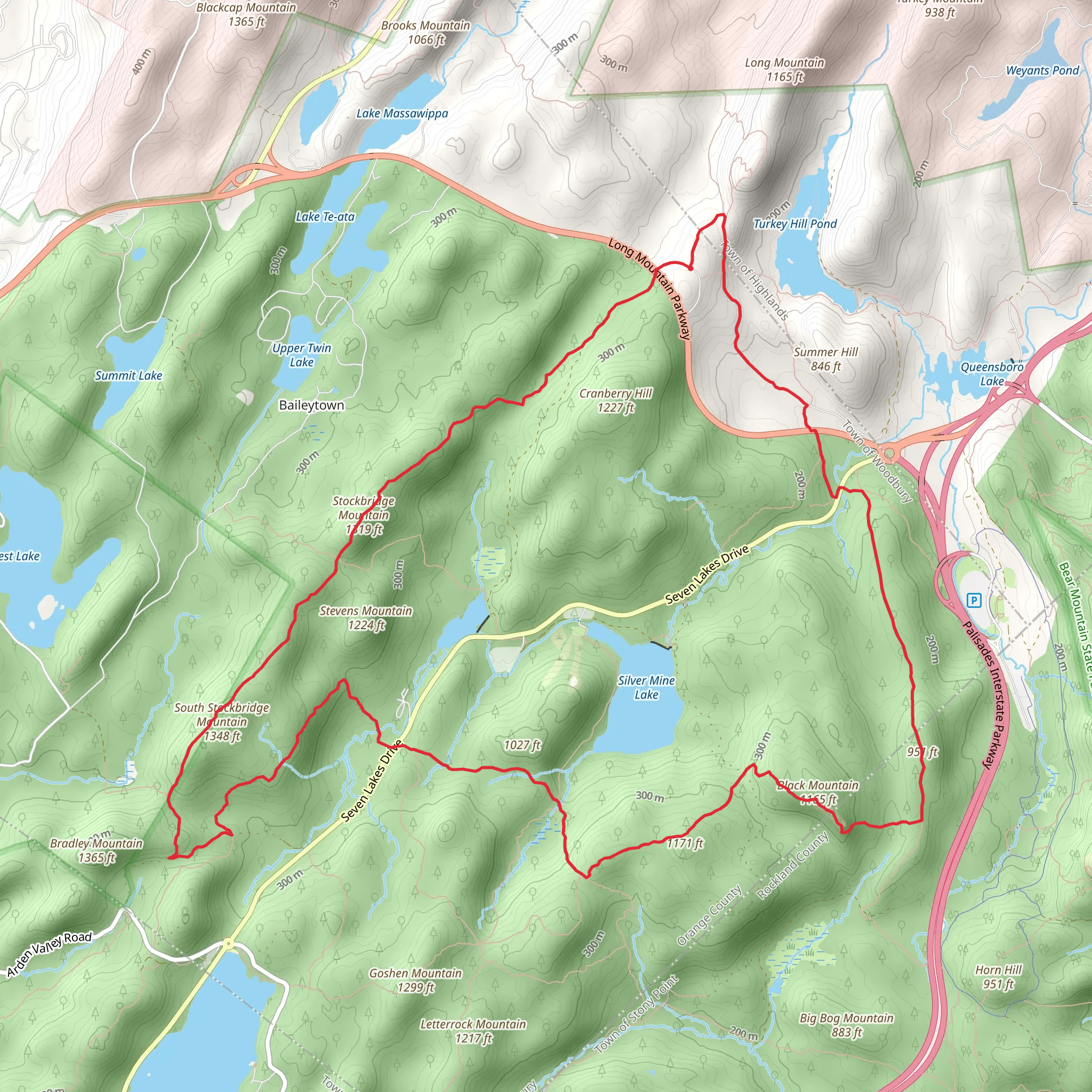 Stockbridge Mountain and Black Mountain Loop mobile static map