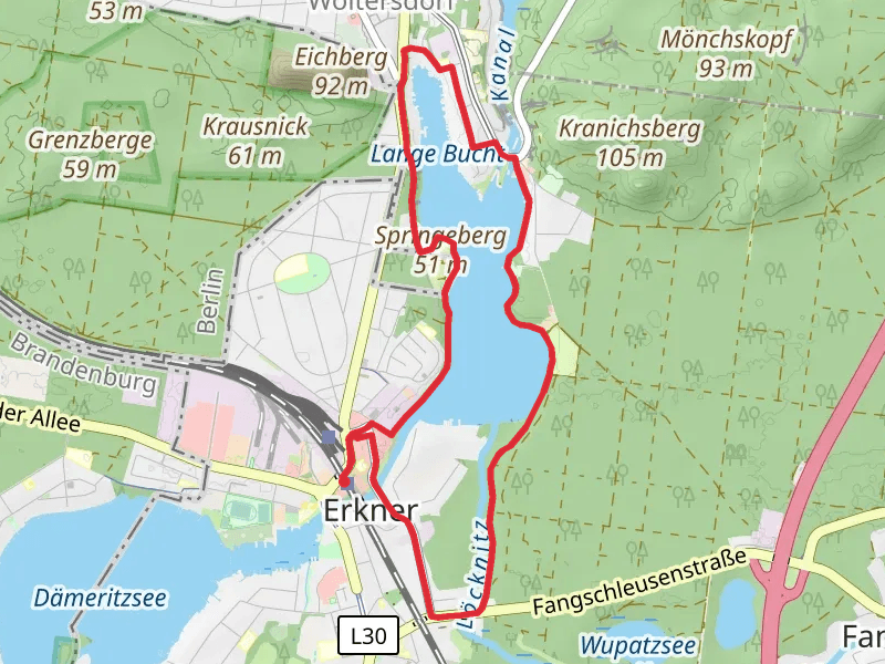 Flakensee Loop via Mueggel Spree Weg