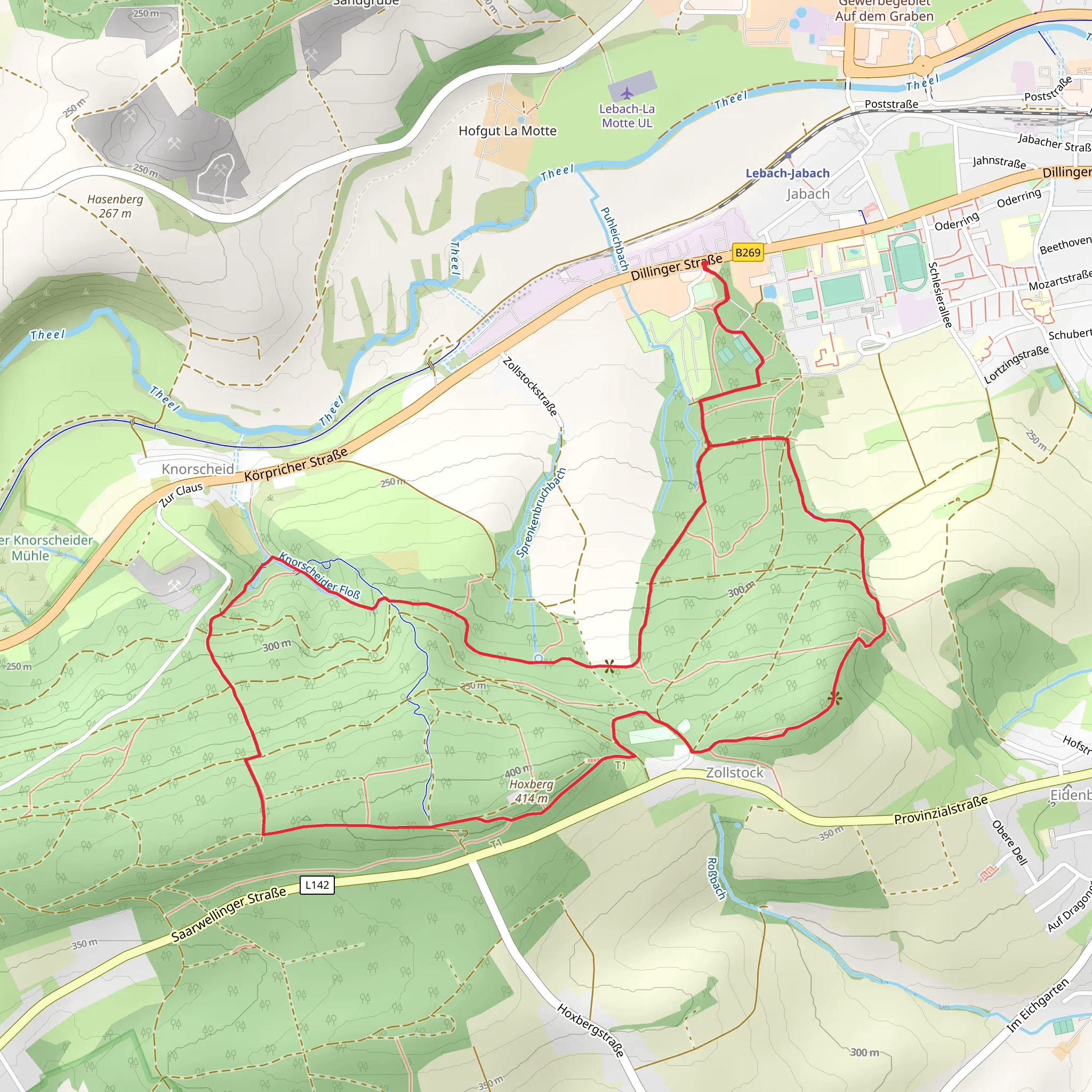 Hoxberg, Helmut Dittrich Platz and Kaltenstein Loop mobile static map