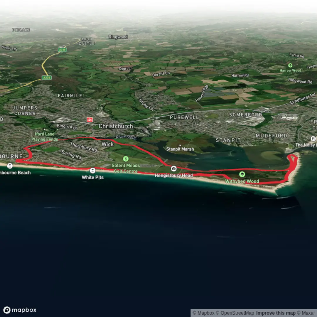 An image depicting the trail Hengistbury Head Loop and its surrounding area.
