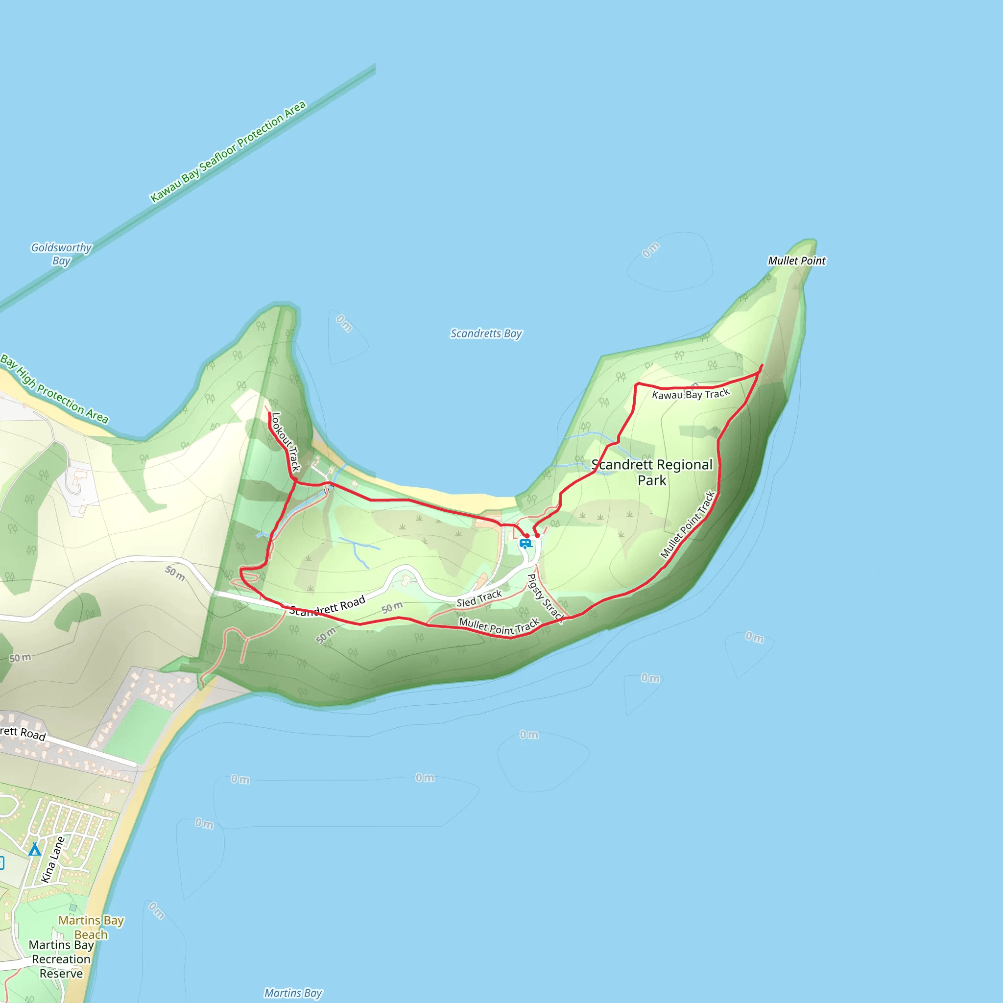 Scandrett Regional Park Walk mobile static map