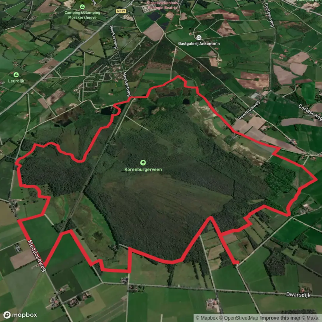 An image depicting the trail Vrangenderveld Wandeling and Wenterslenterpad Loop and its surrounding area.