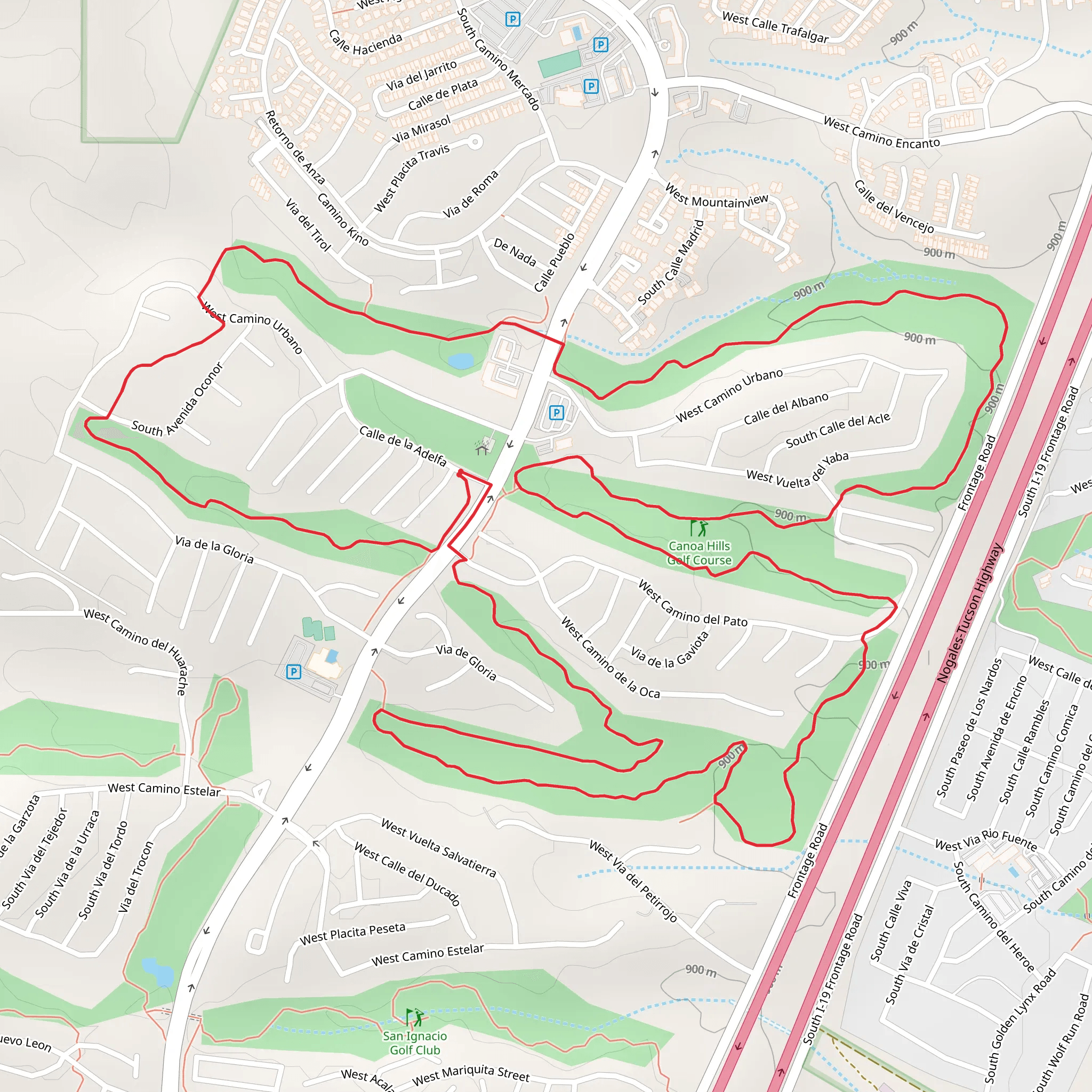 Canoe Hills Golf Course Loop mobile static map