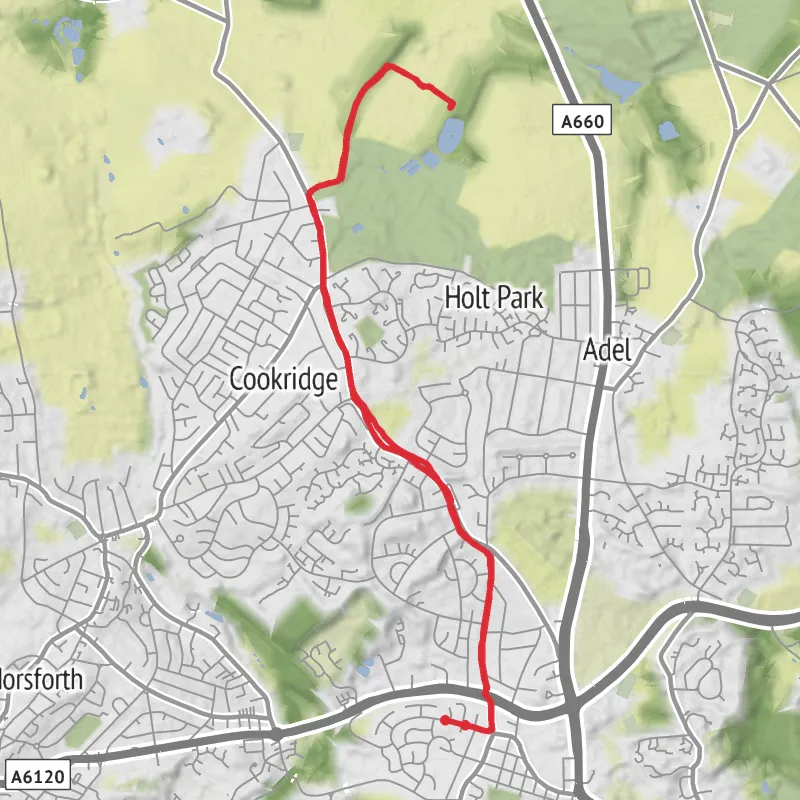 Hike from Weetwood mobile static map