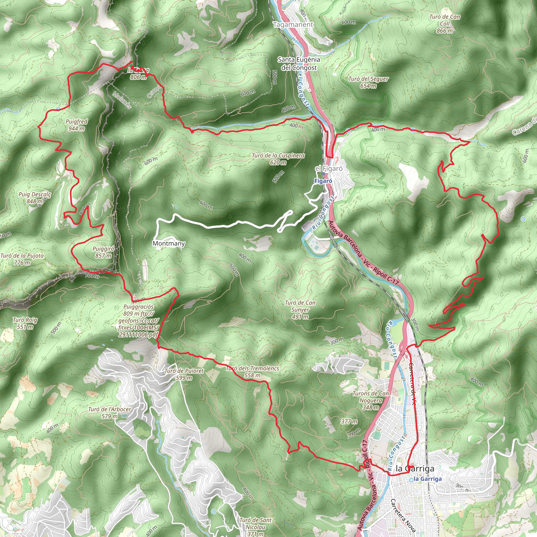 Garrigue path PR C 33 mobile static map