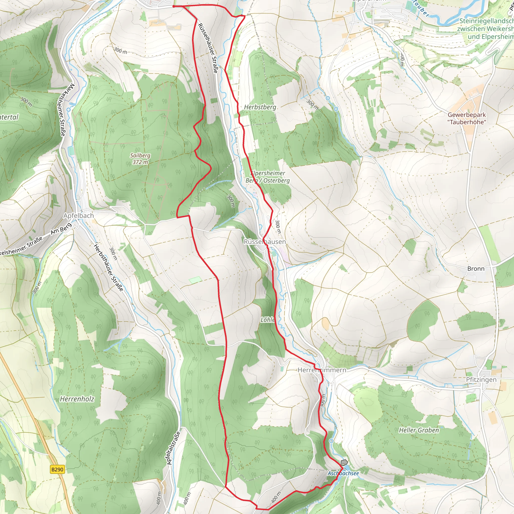 Maarkelsheim and Schonbuhl Loop mobile static map