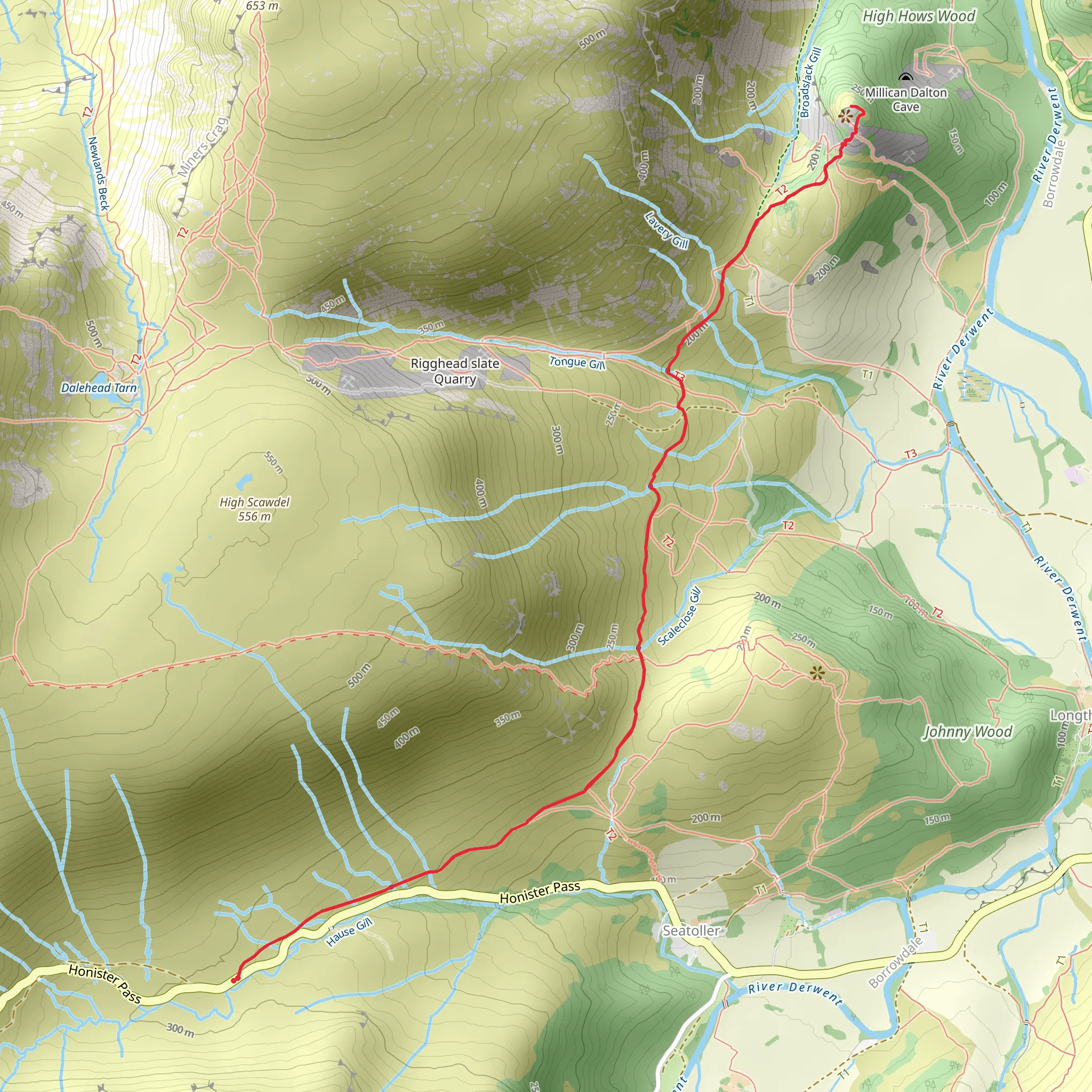 Castle Crag Walk mobile static map