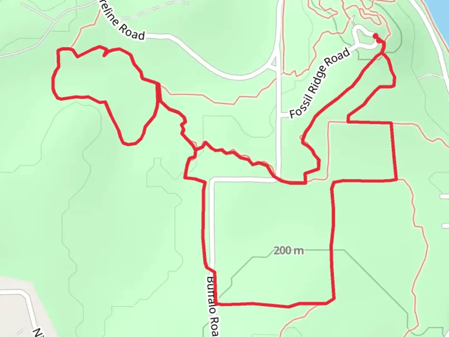 An image depicting the trail Prairie Trail, Caprock Trail and Riverbottom Loop Trail and its surrounding area.