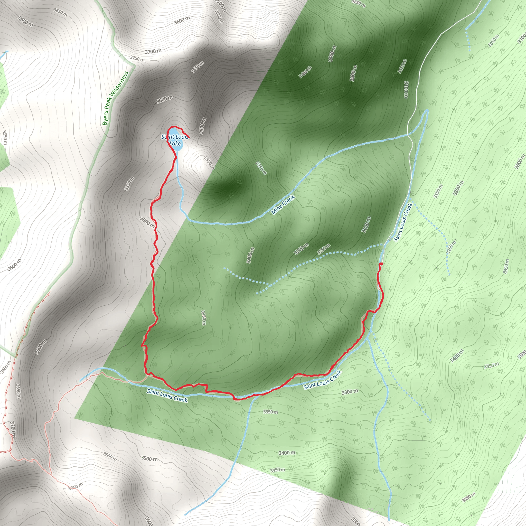 St Louis Lake Trail mobile static map