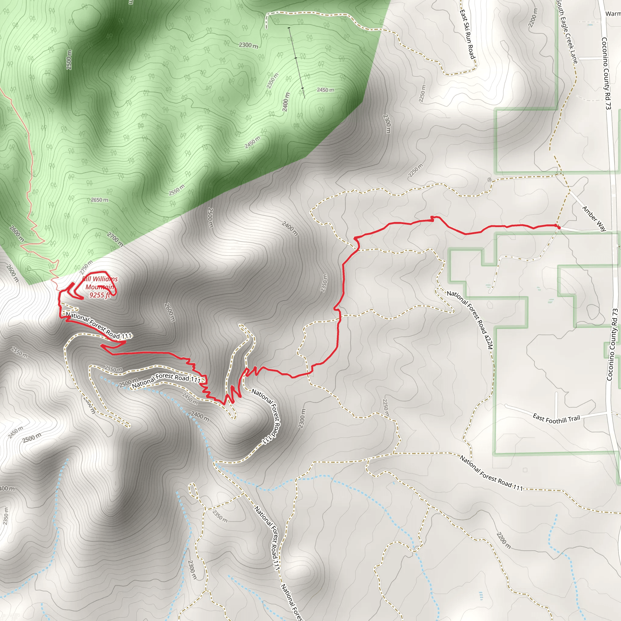 Bill Williams Mountains via Benham Trail mobile static map