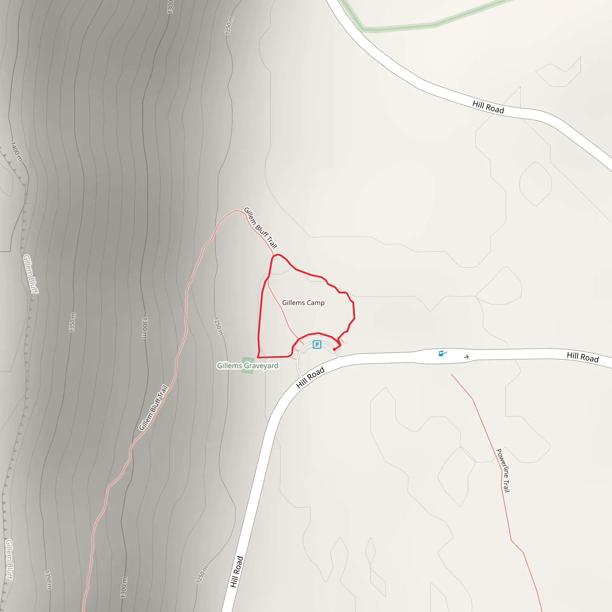 Gillems Graveyard Loop mobile static map
