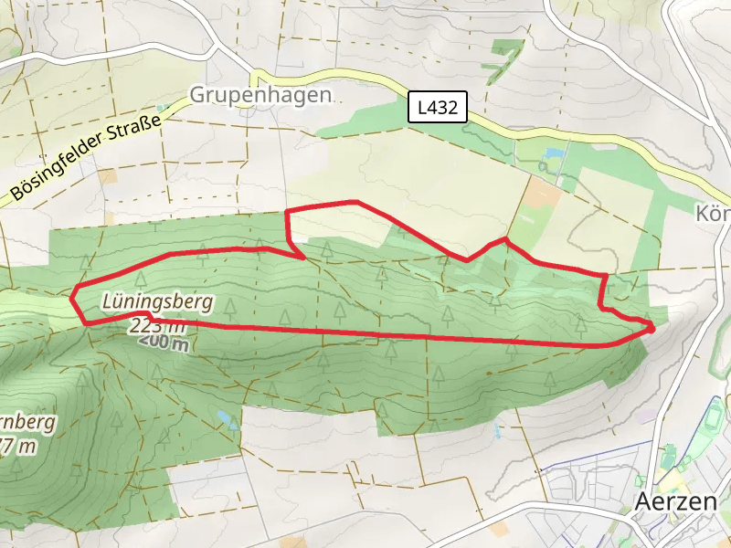 Lueningsberg via Pyrmonter Weg and Hansaweg