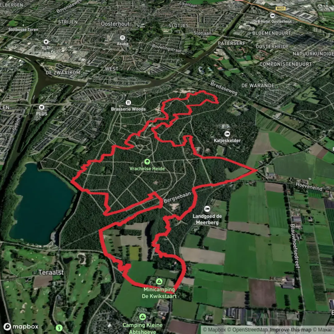 An image depicting the trail Vrachelse Heide Loop and its surrounding area.