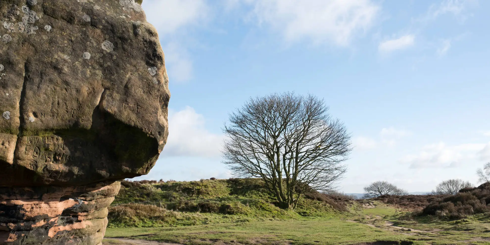 An image depicting the trail Stanton Moor and The Nine Ladies Stones from Winster and its surrounding area.