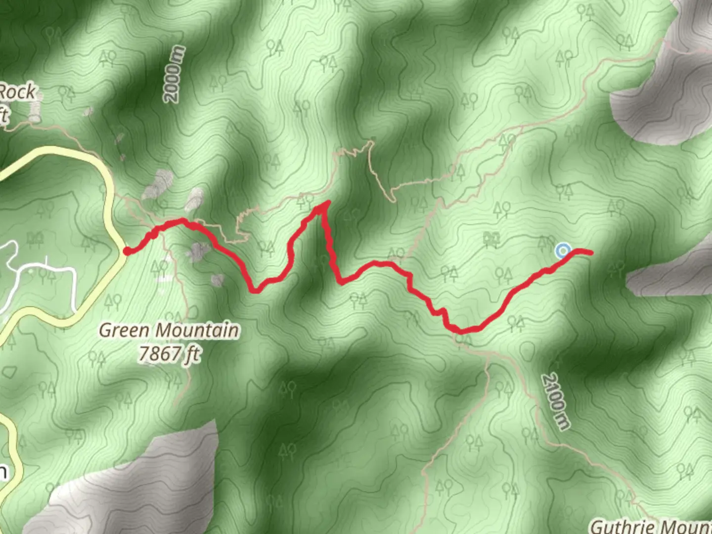 An image depicting the trail Maverick Spring and Green Mountain Trail and its surrounding area.