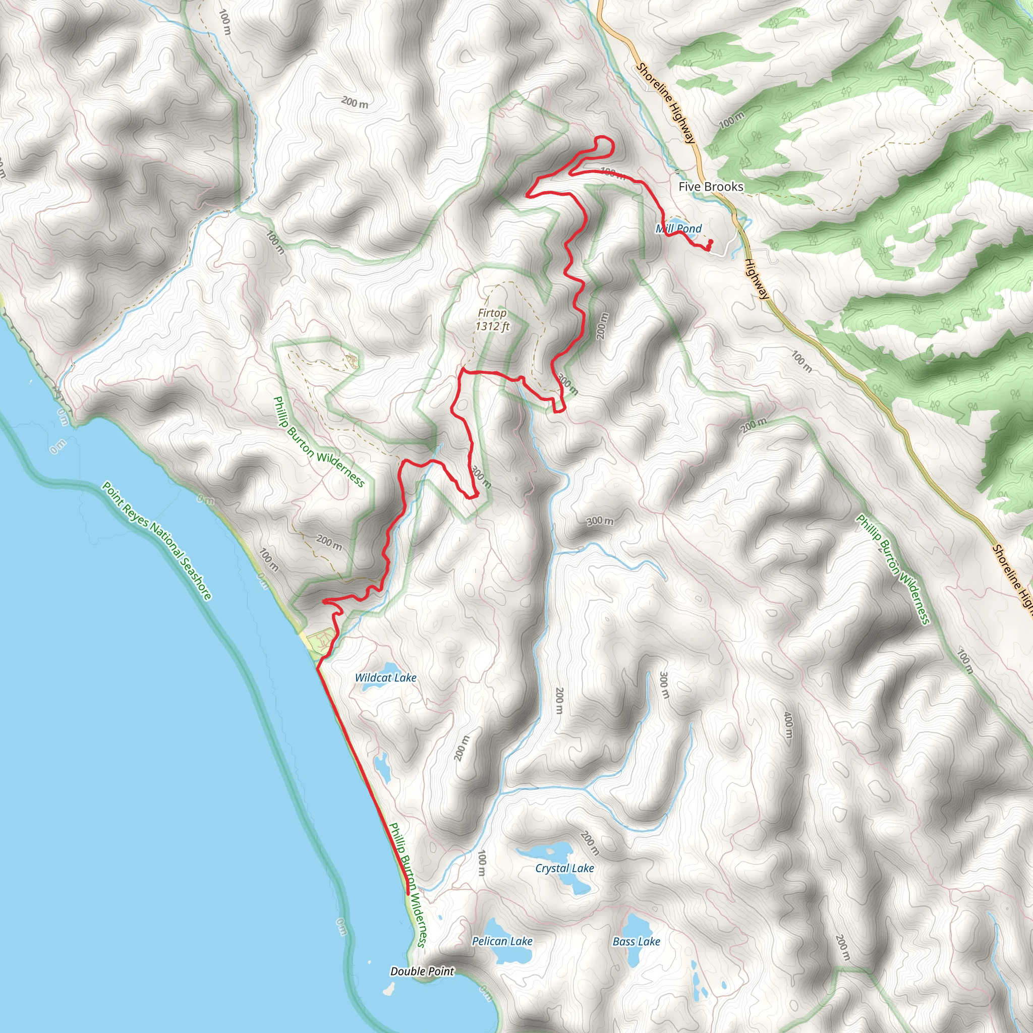 Wildcat Beach via American Discovery Trail mobile static map