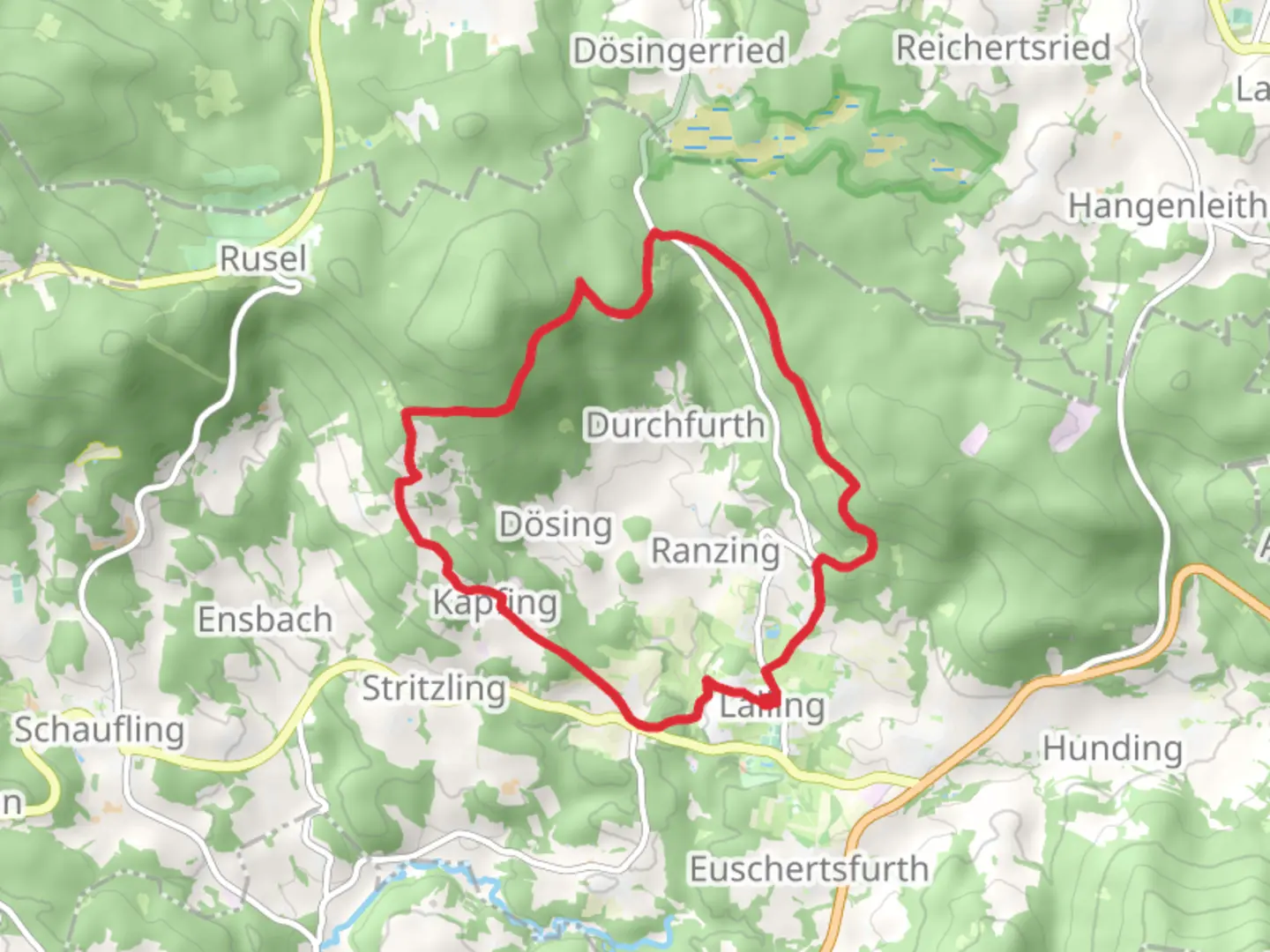 An image depicting the trail Hochwaldweg and its surrounding area.