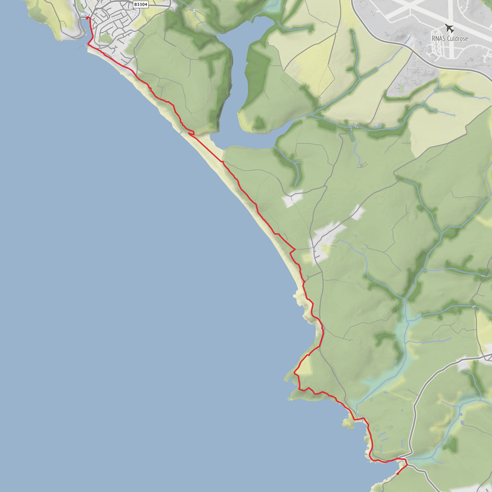 Porthleven to Poldhu Cove mobile static map