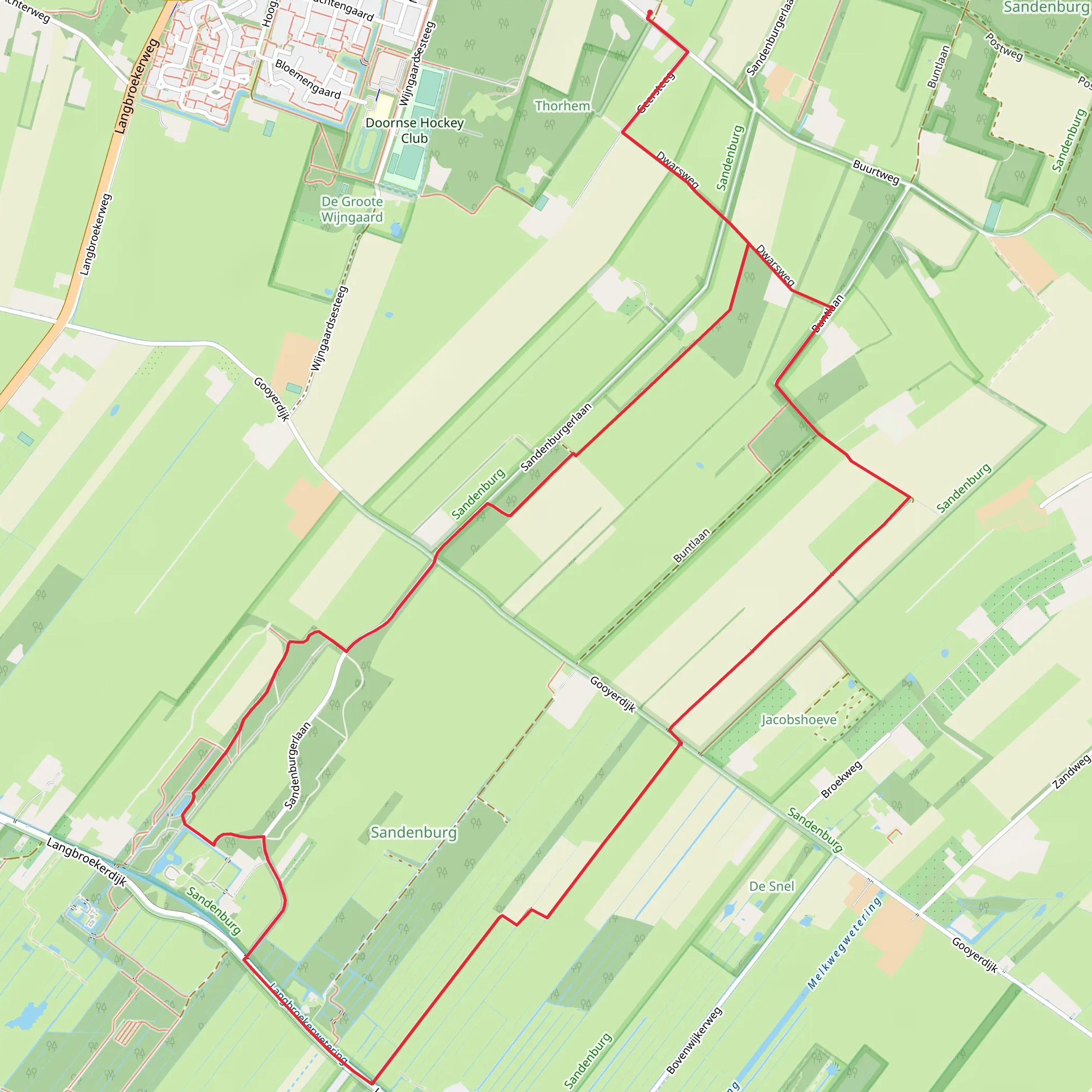 Groenesteyn, Kasteel Sandenburg and Postenburg Loop mobile static map