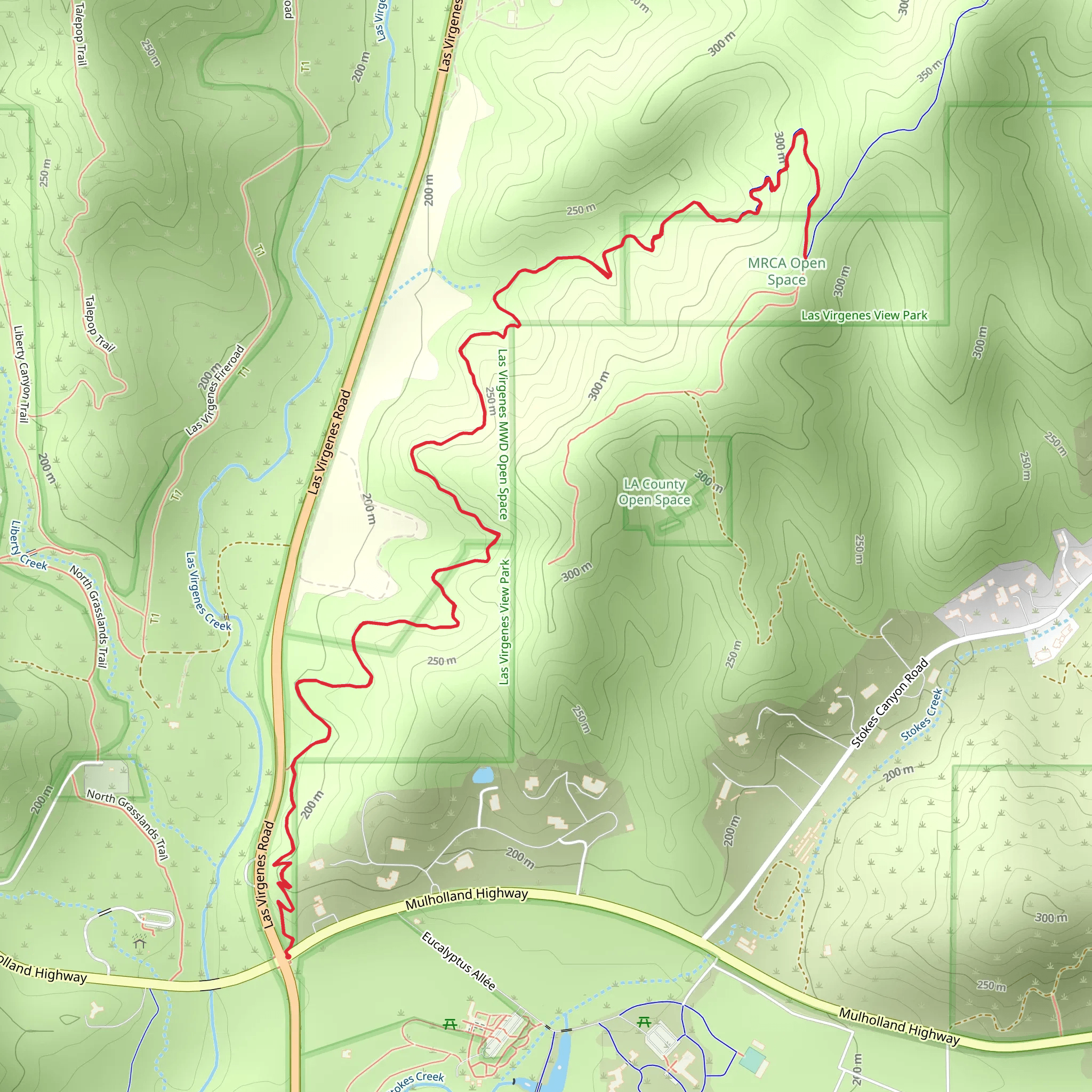 Las Virgenes View Trail mobile static map