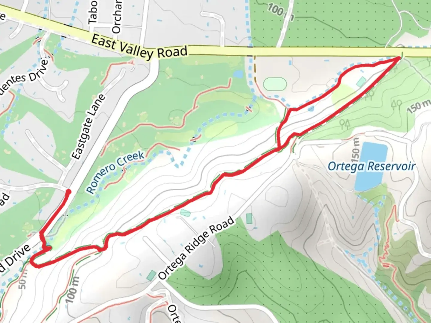An image depicting the trail Cynthia Wood Trail via Valley Club Trail and its surrounding area.