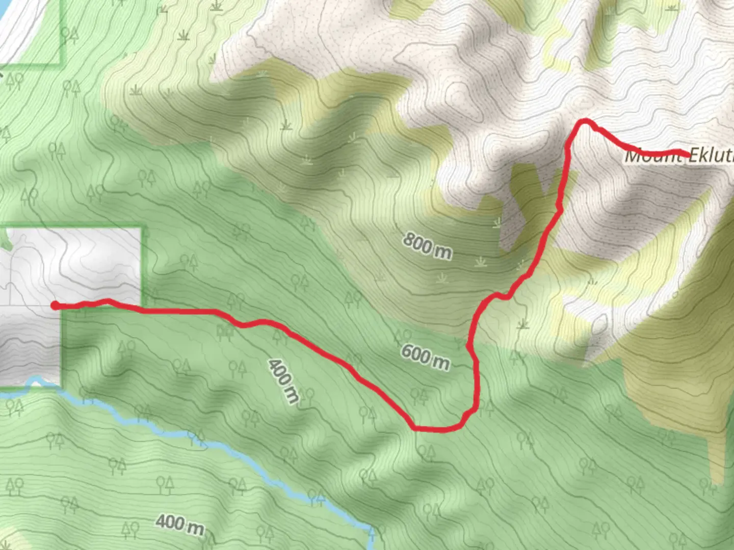 An image depicting the trail Mt Eklutna via Peters Creek Trail and its surrounding area.