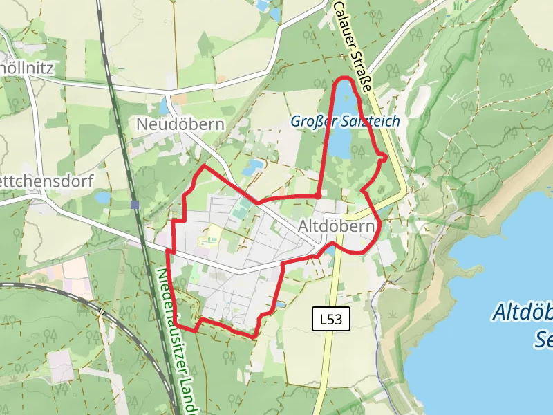 Grosser Salzteich and Schmiedsteich via Rundwanderweg Alt Doebern